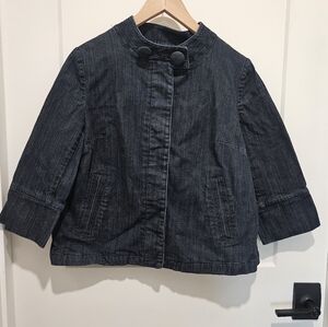 Denim blue blazer coat
